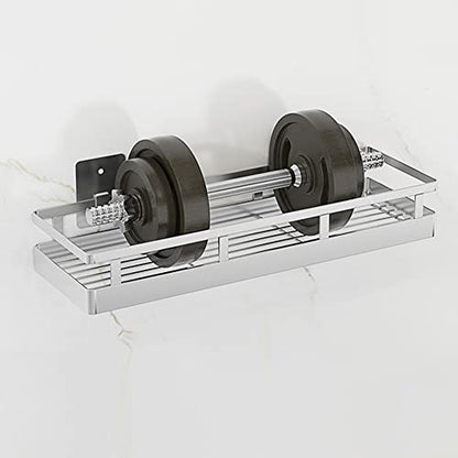 Spice Rack Organizer, SUS304 Stainless steel Wall Mount Spice Rack Storage Basket - Seasoning Container, Kitchen Spice Organizer -Kitchen Seasoning Hanging Rack - Bathroom Shelf (Silver) - size: 15.7Inch 1PC
