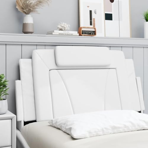 Viana 39.4 Inch Faux Leather Headboard Cushion, Upholstered Wall Mounted Bed Backrest Pillow for Twin Bed, White - color: White, size: 39.4 inch headboard