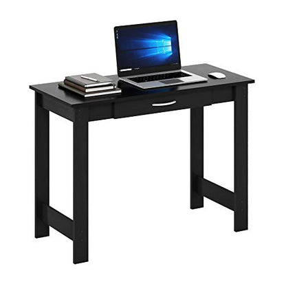 39.2 Wide Gaming Desk with Drawer, Computer Desk with H-Legs, Office Desk, Writing Desk, Desk for Study Room, Dorm, Home Office, Bedroom, Black - color: Black