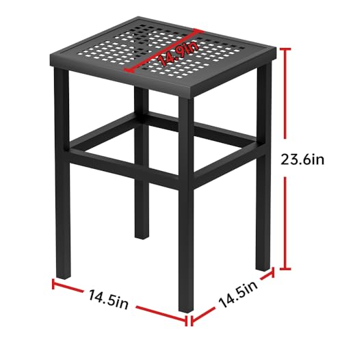 Tall Plant Stand 23" Aluminum Indoor &Outdoor Rustproof | Indoor/Outdoor Extra-Sturdy 23" tall Aluminum Plant Stand – Ideal for Patios, Gardens, Living Room Decoration (Black)