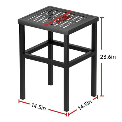 Tall Plant Stand 23" Aluminum Indoor &Outdoor Rustproof | Indoor/Outdoor Extra-Sturdy 23" tall Aluminum Plant Stand – Ideal for Patios, Gardens, Living Room Decoration (Black)
