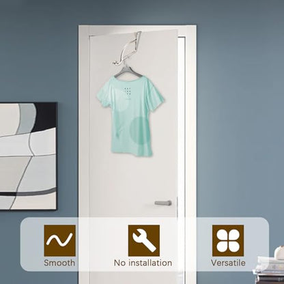 Design Hangers and Hooks, Extension Devices on Closet Doors, Alloy | for bedrooms and Laundry Rooms, Drying Racks, Alloy for Durability and Sturdiness, Satin Nickel - color: Satin Nickel