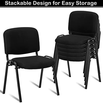 VINGLI 5-Pack Waiting Room Chairs, Stackable Chair for Office, Mesh-Black | Stacking Chairs, Armless Church Chairs, Space-saving, Guest & Reception, Office Lobby, Business Hall - color: Fabric Mesh-black, size: 5-pack