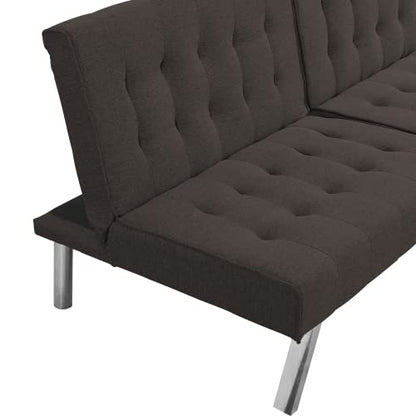 Convertible Futon Sofa Bed, Modern 68'' Faux Leather Sleeper Couch for Living Room,Guest Bed, Adjustable Backrest, Upholstered Recliner Chair, Loveseat for Compact Small Space Living Room (Brown New) - color: Brown New