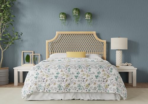 Kouboo Classic Weave Rattan Headboard for California King Size Bed Natural | Kouboo Rattan Headboard Boho Coastal Bed Frame Woven 72 Inch Cal King Size Ideal for Coastal Bedroom Natural Rattan - size: King