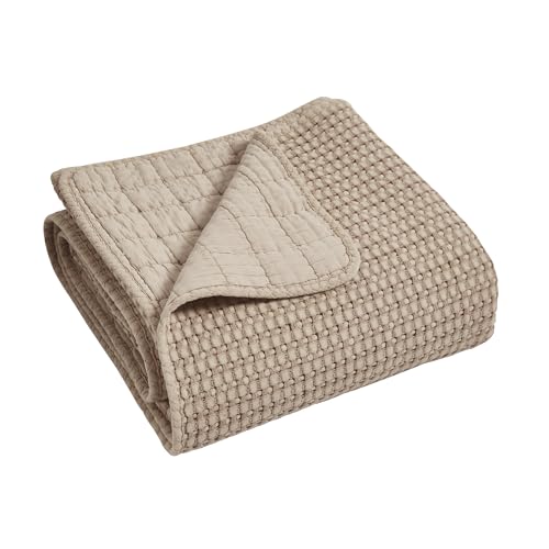 Levtex Home Mills Waffle Twin Bedspread Set (84x104in) with 1 Pillow Sham (26x20in) - Blush - Cotton Waffle Twin Size Bedspread Set - Lightweight, Soft, Pre-Washed - color: Blush, size: Twin Bedspread