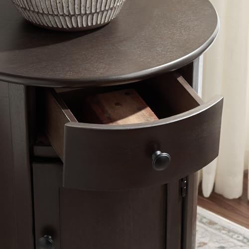 SAFAVIEH Furniture - Tabitha 1-Drawer Accent Table - Dark Chocolate - Solid Wood - Farmhouse Storage Design - Ideal for Living Room, Entryway, 17.7" W x 17.7" D x 26" H - Fully Assembled (AMH5712F) - color: Dark Chocolate