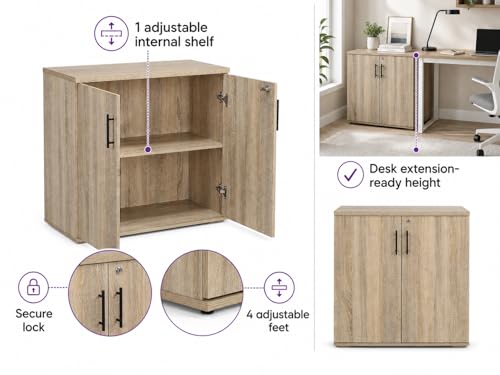 MMT Office Storage Cabinet, Garage Storage, 2 Door, Sonoma Oak - color: Sonoma Oak