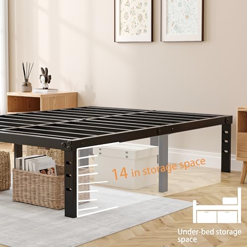 Queen Bed Frame, Queen Size Bed - Metal Queen Bed Frame & Queen Platform Bed Frame, No Box Spring Needed, Includes Queen Size Bed & Standard Bed Frames for Bedroom