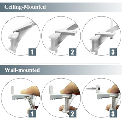 KOLAKO Ceiling Curtain Track, Flexible Curved Curtain Track Wall Mount Bendable Sliding Curtain Rail System Room Divider for Bay Window Bunk Bed RV, 9.8Ft - color: White, size: 9.8Ft