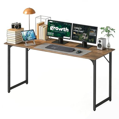 BestOffice Computer Desk,Home Office Desk, Modern Simple Style for Home Office Study Writing (Brown, 55 Inch) - color: Brown, size: 55 Inch