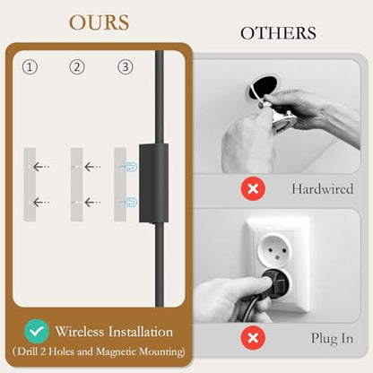 23.6In Battery Operated Wall Sconces Set of Two,10000mAh Rechargeable Sconce 3 Colors Dimmable Wireless Sconces for Living Room - size: 23.6Inch