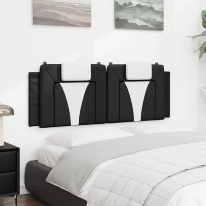 54-inch Double Headboard Cushion, Faux Leather Upholstered Padded Bed Backrest for Reading and Relaxation, Modern Wall-Mounted Bedroom Headboard, Black - color: Black, size: 54 in Double