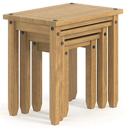 Small Coffee Table - Wood Nesting Tables - Small Coffee Tables for Living Room - Nesting Tables Set of 3 - Brown - color: Brown