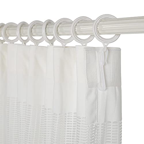 12ft Wide x 7ft Tall Room Divider Privacy Partation Curtains | 1 Panel, White, Cubicle Curtain With Flexible Flat Hooks, Privacy Screen, 84 Inches Long, 144W x 84L - color: White, size: 144"W x 84"L (Pack of 1)