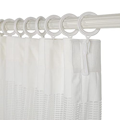 12ft Wide x 7ft Tall Room Divider Privacy Partation Curtains | 1 Panel, White, Cubicle Curtain With Flexible Flat Hooks, Privacy Screen, 84 Inches Long, 144W x 84L - color: White, size: 144"W x 84"L (Pack of 1)