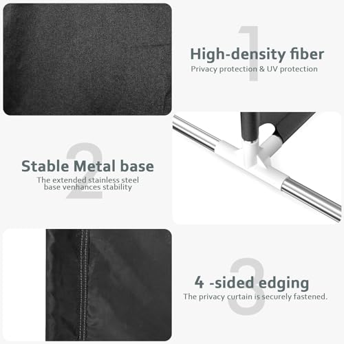 Room Divider for Privacy Protection，Black - color: Black