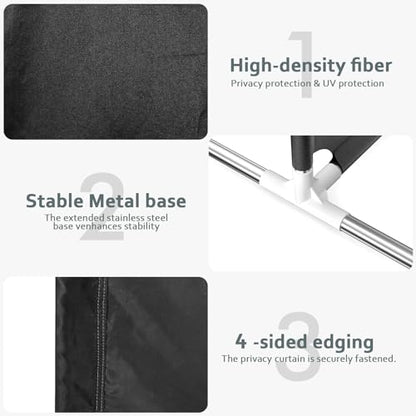 Room Divider for Privacy Protection，Black - color: Black