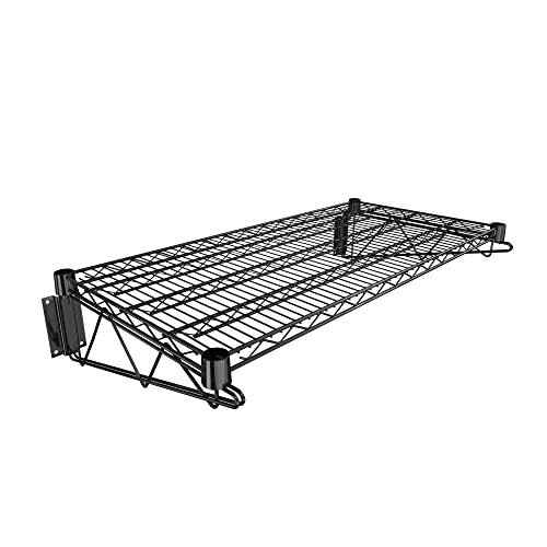 18" x 36" Black Epoxy Wire Wall Mount Shelf - color: Black, size: 18" x 36"