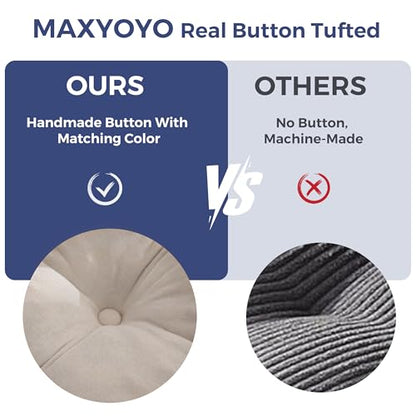 MAXYOYO 3-Seater Boneless Sofa Couch, Tufted Sofa Lounge for Living Room, Comfy Bean Bag Chair High-Density Foam Couch with Pillows, No Assembly Required - color: Chenille Light Grey, size: 3 Seater