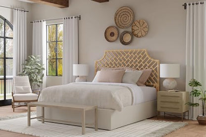 KOUBOO Rattan Chippendal Headboard, California King Size, Handmade, Bedroom Furniture, Bohemian Decor, Headboard, Natural - size: King