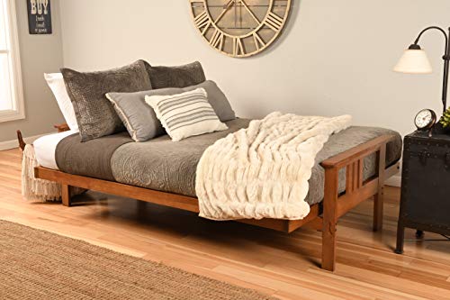 Kodiak Furniture Monterey Futon Set, No Drawers, with Barbados Base and Marmont Mocha Mattress - color: Marmont Mocha, size: No Drawers, style: Barbados Finish