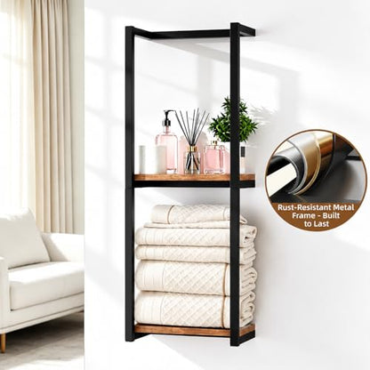 2 Pack Towel Racks for Bathroom, 2 Tier Wall-Mounted Towel Rack, Home Decor Shelf, Space-Saving Organizer Rack for Household, Bathroom, and Bedroom