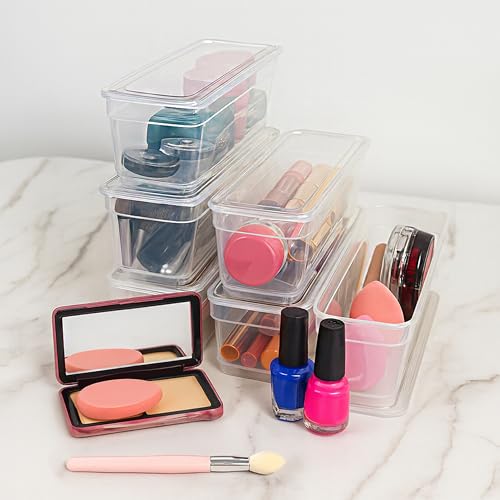 Best Kept 6-Pack Long Storage Bins with Lids, Translucent Clear - size: 6 Long