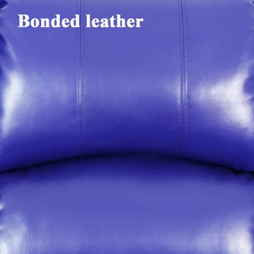 A Ainehome Living Room Furniture Set Leather Recliner Sofa Set Loveseat Chair Furniture Sofa Set for Living Room/Small Space/Rv/House/Office/Theater Seating (A-Blue Leather, Sofa+Loveseat) - color: A-blue Leather, size: Sofa+Loveseat