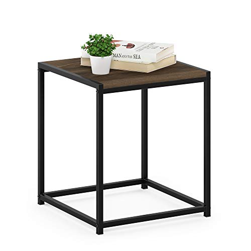 FURINNO Camnus Modern Living End Table, Columbia Walnut, 15.75 in x 15.75 in x 17.83 in - color: Columbia Walnut, size: 1-Tier, 15.75" Square
