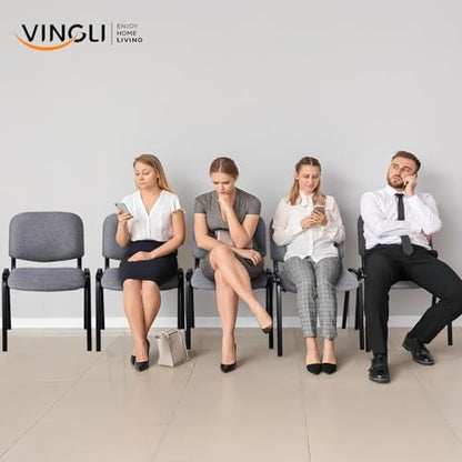 VINGLI 10-Pack Waiting Room Chairs, Stackable Chair for Office, Fabric-Grey | Stacking Chairs, Armless Church Chairs, Space-saving, Guest & Reception, Office Lobby, Business Hall - color: Fabric-grey, size: 10-pack