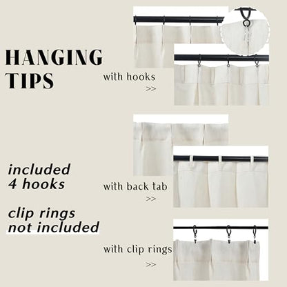 Lino Rosa Basement Window Curtains 15 or 16 Inches Long,Sheer Adjustable Height Pinch Pleated Linen Bathroom Kitchen Window Treatments - color: Natural, size: 24"W x 15"L (Pack of 1)