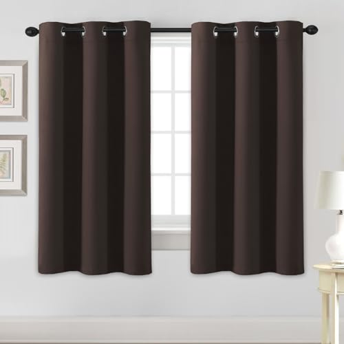 H.VERSAILTEX Blackout Curtains for Bedroom Thermal Insulated Room Darkening Living Room Curtains 63 Inch Long Grommet Privacy Protection Window Curtain Panels/Drapes, 2 Panels, Chocolate Brown - color: Chocolate Brown, size: 42"W x 63"L (Pack of 2)