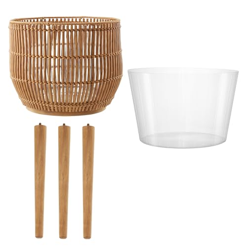 Casafield Indoor Planter with Stand, Natural Floor Planter with Wood Legs, Large Plant Pot Cover with Liner for Houseplants, Flower Pots and Trees - color: Natural With Natural Legs