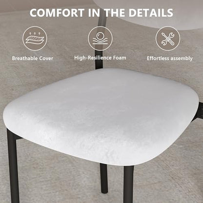 Einhomn Upholstered Dining Chairs Set, Modern Stackable Dining Room Chairs with Soft Velvet Backrest, Kitchen Chairs with Sturdy Metal Legs for Living Room, Restaurant, Set of 2,Light Grey - color: Light Grey