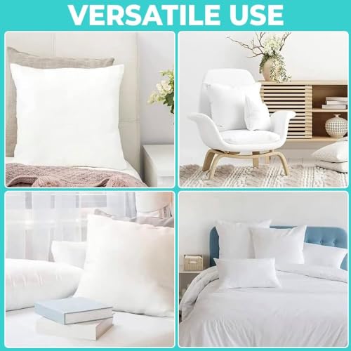 QUBA LINEN Throw Pillow Inserts (Set of 5, White), 18x18 Inches - Premium Cushion Fillers for Sofa, Bed, and Home Décor (18x18 Inch (Pack of 5)) - size: 18x18 Inch (Pack of 5)