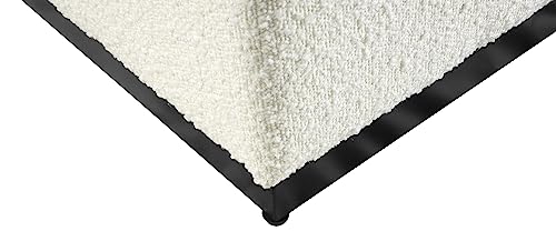 HomePop 16" Cube Ottoman - Cream Boucle - color: Cream Boucle