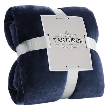 TASTHROW Navy Throw Blanket 50x60 Inches | Soft Plush Cozy Fleece Flannel Throw Blanket, Lightweight Warm Throws for Bed, Couch, Bedroom and Living Room, All Seasons - color: Navy, size: 50"x60"