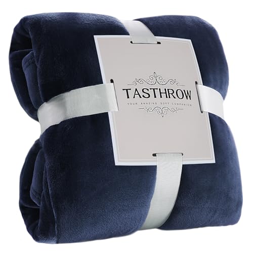 TASTHROW Navy Throw Blanket 60x80 Inches | Soft Plush Cozy Fleece Flannel Throw Blanket, Lightweight Warm Throws for Bed, Couch, Bedroom and Living Room, All Seasons - color: Navy, size: 60"x80"