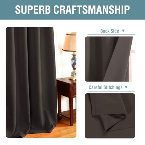 H.VERSAILTEX Blackout Curtain for Living Room Small Window Kitchen Blackout Curtains 45 inch Length Energy Saving Solid Grommet Blackout Drape, One Panel, Chocolate Brown, 52" W x 45" L - color: Chocolate Brown, size: 52"W x 45"L (Pack of 1)