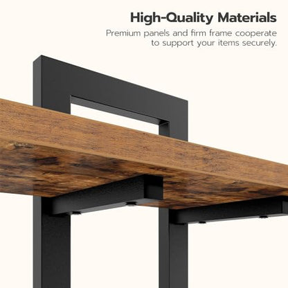 HOOBRO Floating Shelves, 15 Inch Wall Shelf Set of 3, Wall Mounted Storage Shelves 2-Tier, Hanging Bathroom Shelves, for Living Room, Bedroom, Bathroom, Kitchen, Rustic Brown and Black BF32BJP301 - color: Rustic Brown + Black