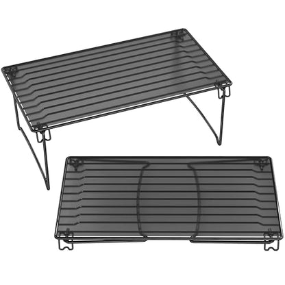 Deco Brothers Stackable Cabinet Shelf Organizer, 2 Pack, Black - color: Black