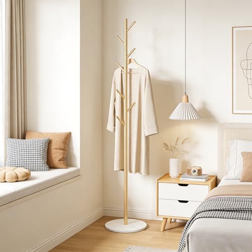 Gold Coat Rack Freestanding, 67" Metal Tree Coat Stand, Sturdy Entryway Hall Tree for Coats, Hats, Bags, Bedroom Office - color: A4
