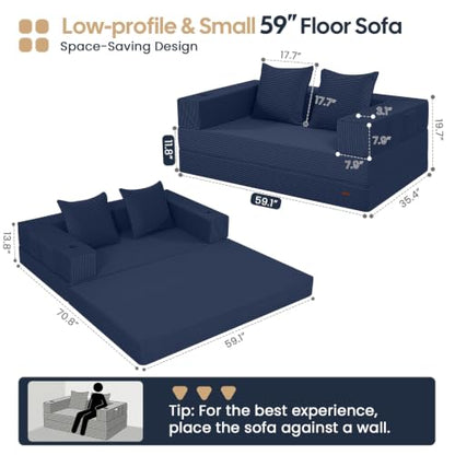 COMAX Futon Sofa Bed, Convertible Sofa Bed, Folding Boneless Couches