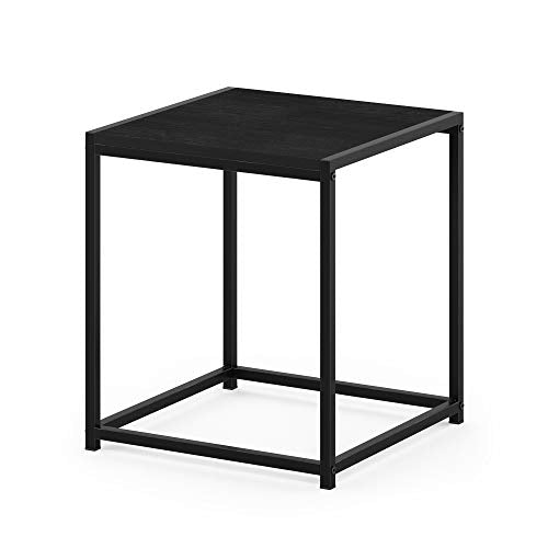 FURINNO Camnus Modern Living End Table, Americano, 1 Tier, Metal Frame - color: Americano, size: 1-Tier, 15.75" Square