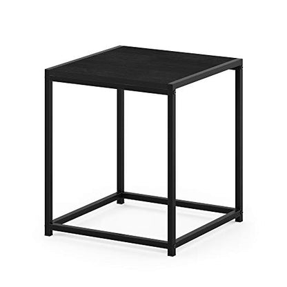 FURINNO Camnus Modern Living End Table, Americano, 1 Tier, Metal Frame - color: Americano, size: 1-Tier, 15.75" Square