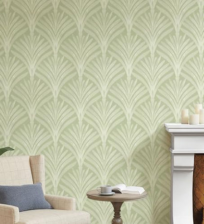 Hopepak Peel and Stick Wallpaper Sage Green Leaf Contact Paper Boho Self Adhesive Wall Paper Removable Renter Friendly Wallpaper for Bedroom Bathroom Cabinet Vinyl Rolls 16.1''x78.7'' - color: Sage Green, size: 16.1" x 78.7"
