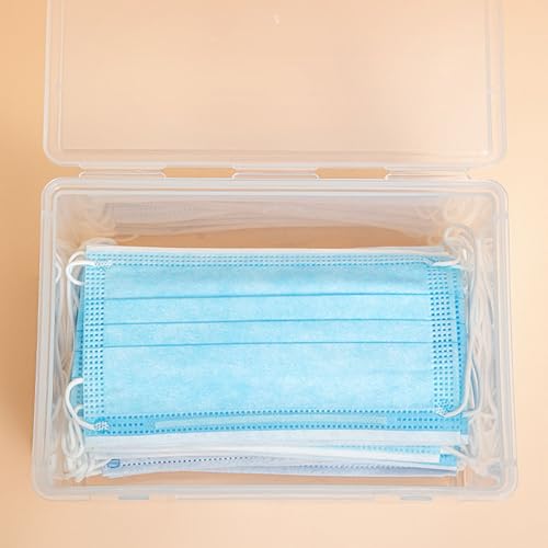 Transparent Storage Box Heavy Duty Storage Containers Large Capacity Plastic Clear Storage Container for Home Dormitory Office L (21.5x14x10cm/8.5x5.5x3.9in) (S) - size: S