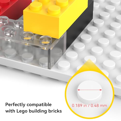 BlissBox 12Pack Floating Shelves for Wall Compatible with Lego Bricks,White | Compatible with Lego Building Bricks, 5x5.5inch Dual-Sided 16x17 Studs, Toy Brick Storage and Display, ABS Display Shelves - color: White