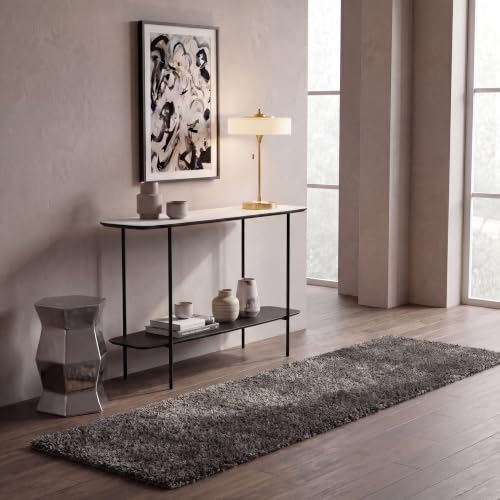 SAFAVIEH Milan Shag Collection Runner Rug - 2' x 8', Grey, Solid Design, Non-Shedding & Easy to Clean, Plush Thick Pile, Ideal for Hallway, Foyer, Bedroom (SG180-8080) - color: Grey, size: 2' x 8' (Runner)